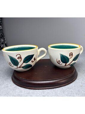 Stangl Pottery Fruit Coffee Tea Cup Set Floral Design Vintage